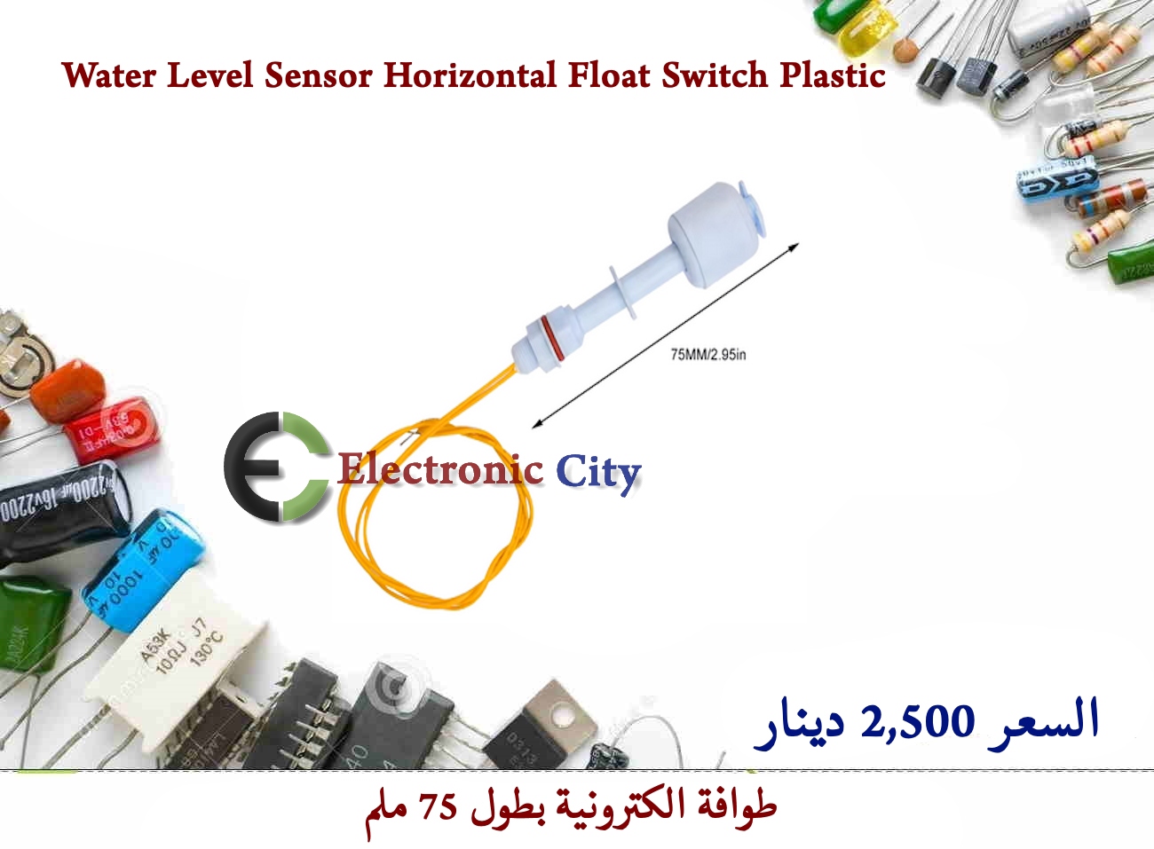 75mm Water Level Sensor Horizontal Float Switch Plastic  X-LM0129A